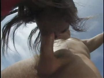 White guy fucks ebony chick with a big ass on a boat
